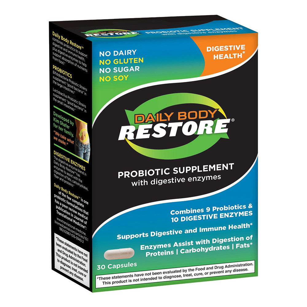 Daily Body Restore Probiotic With Digestive Enzymes Capsules, 30 Ea